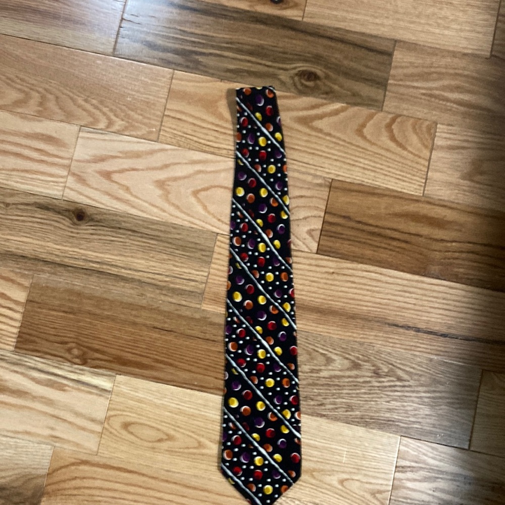 Braemore black with coloured spots tie